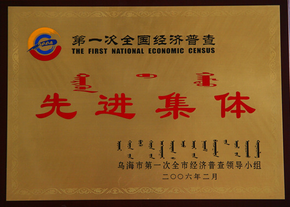 2006年烏海市第一次全國經濟普查先進集體.